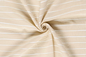 Musselin, Double Gauze, mit Streifen, beige, 0,5 m